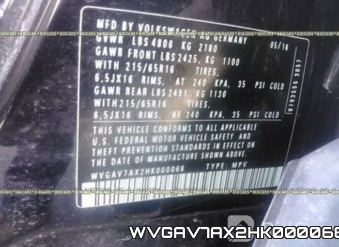 WVGAV7AX2HK000068 фото 10