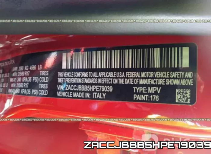 ZACCJBBB5HPE79039 фото 10
