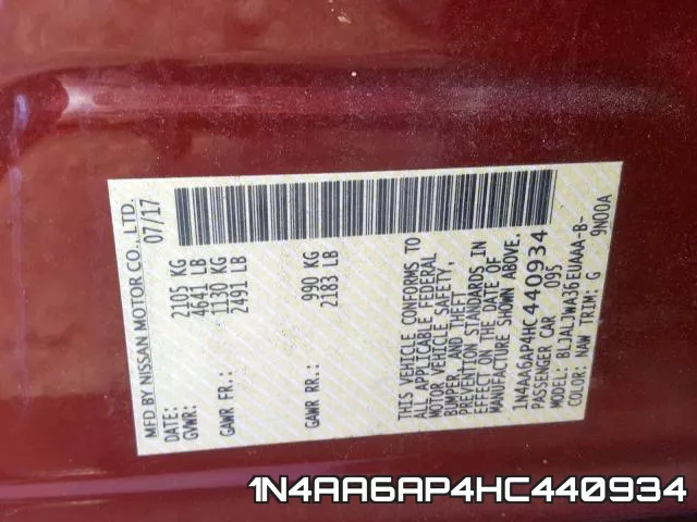 1N4AA6AP4HC440934 фото 2