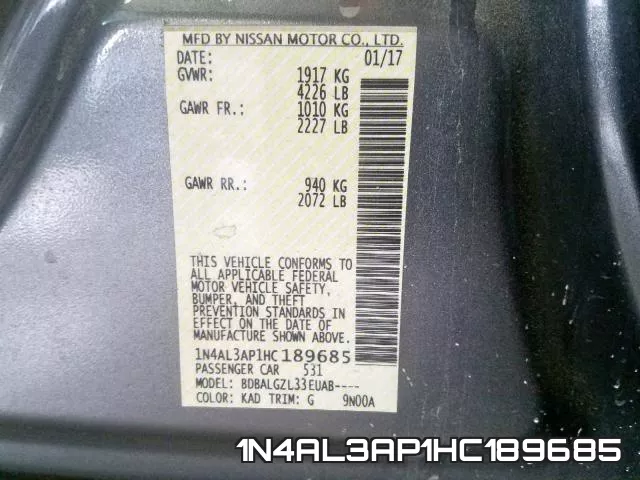 1N4AL3AP1HC189685 фото 2