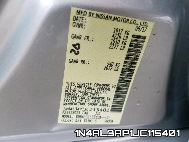 1N4AL3AP1JC115401 фото 2