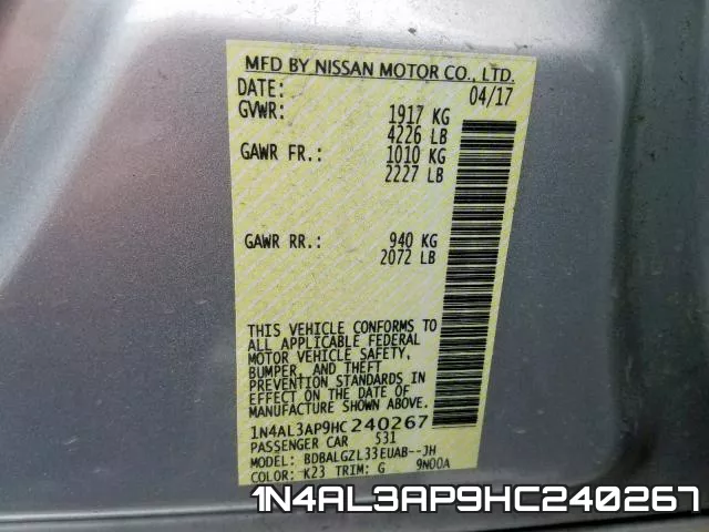 1N4AL3AP9HC240267 фото 2