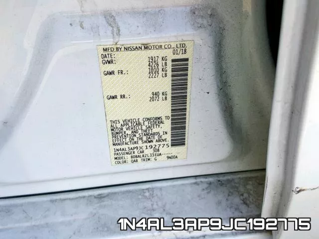 1N4AL3AP9JC192775 фото 2