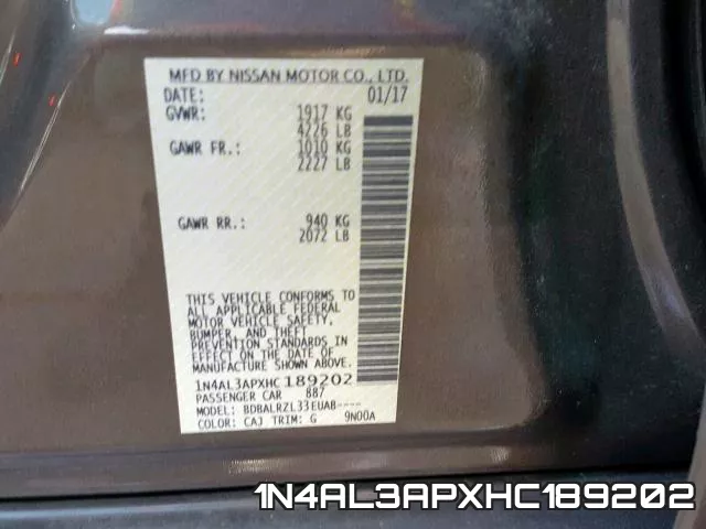 1N4AL3APXHC189202 фото 2