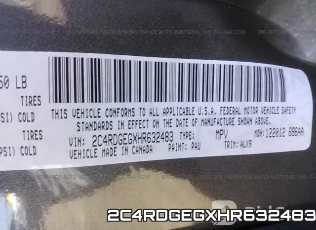2C4RDGEGXHR632483 фото 9