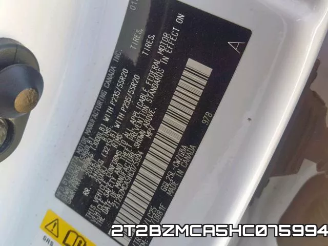 2T2BZMCA5HC075994 фото 2