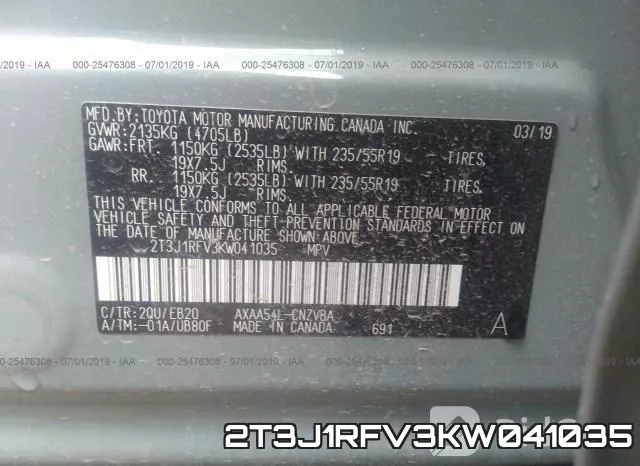 2T3J1RFV3KW041035 фото 10