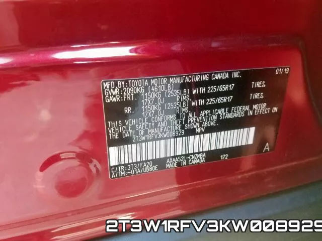 2T3W1RFV3KW008929 фото 2
