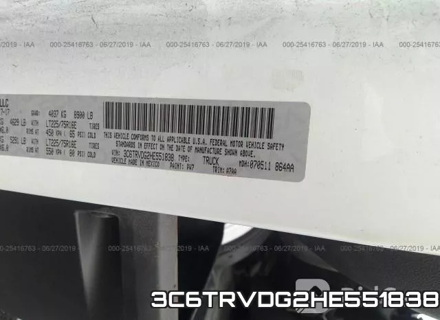 3C6TRVDG2HE551838 фото 10