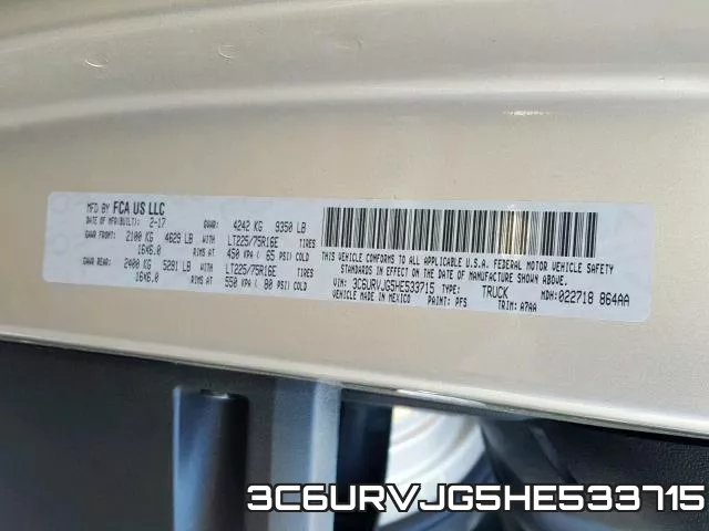 3C6URVJG5HE533715 фото 2