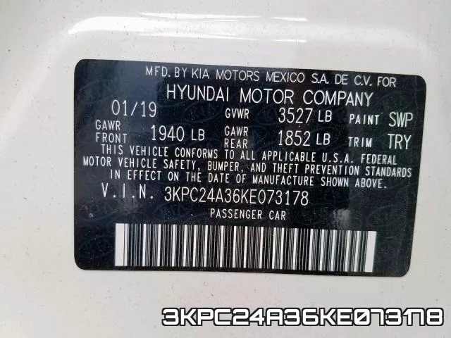 3KPC24A36KE073178 фото 2