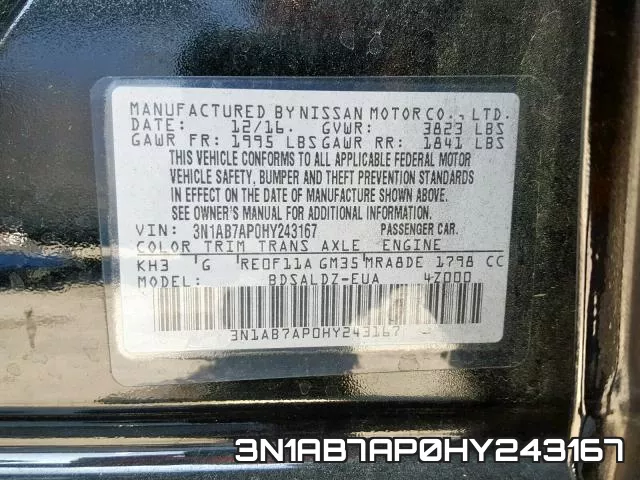 3N1AB7AP0HY243167 фото 2