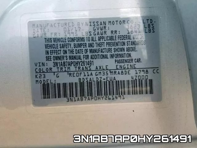 3N1AB7AP0HY261491 фото 2