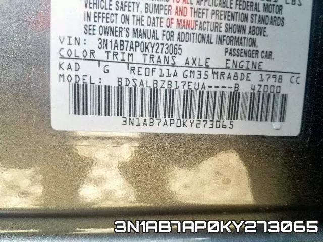 3N1AB7AP0KY273065 фото 2