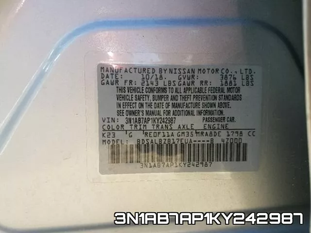 3N1AB7AP1KY242987 фото 2
