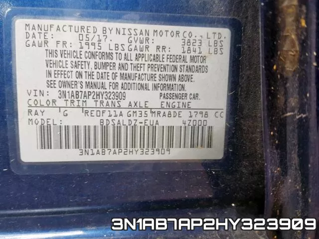 3N1AB7AP2HY323909 фото 2