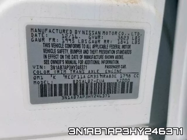 3N1AB7AP3HY246371 фото 2