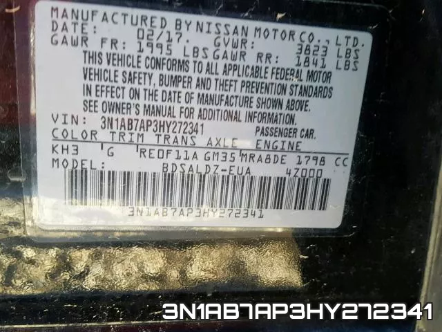 3N1AB7AP3HY272341 фото 2