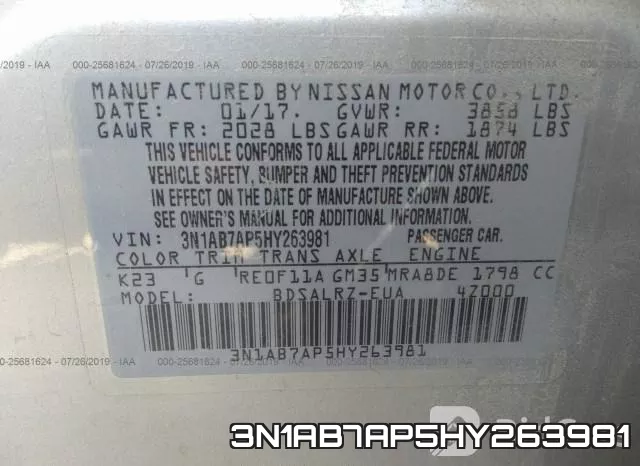 3N1AB7AP5HY263981 фото 10