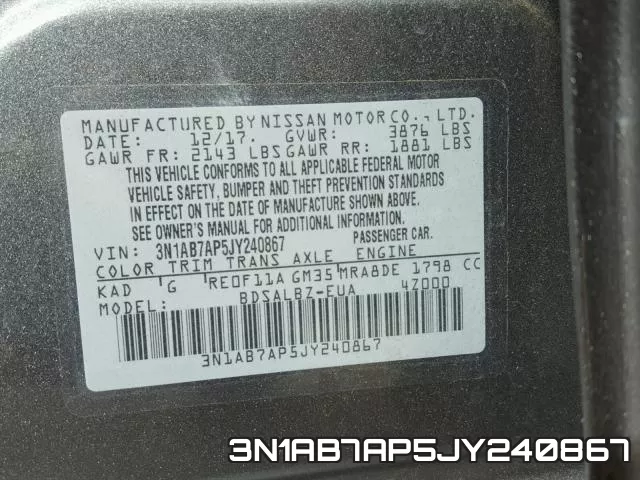 3N1AB7AP5JY240867 фото 2