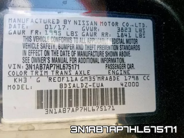 3N1AB7AP7HL675171 фото 2