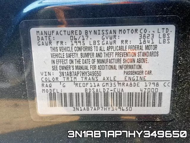 3N1AB7AP7HY349650 фото 2