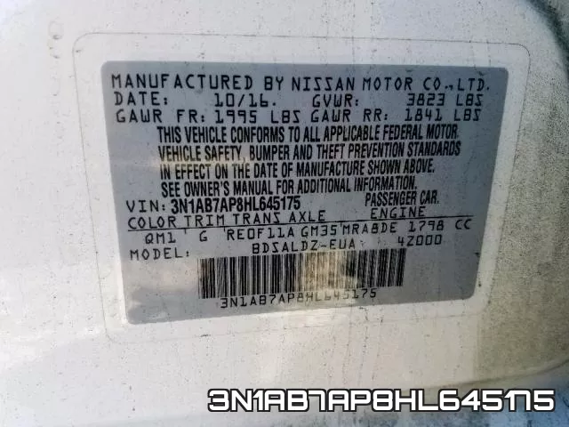 3N1AB7AP8HL645175 фото 2