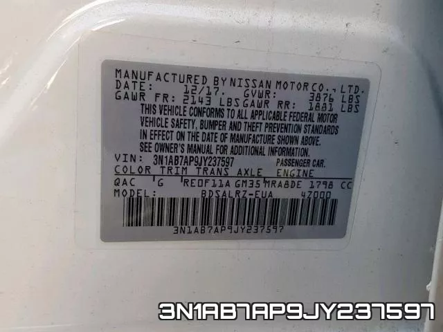 3N1AB7AP9JY237597 фото 2