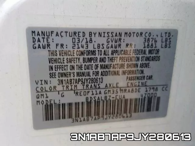 3N1AB7AP9JY280613 фото 2