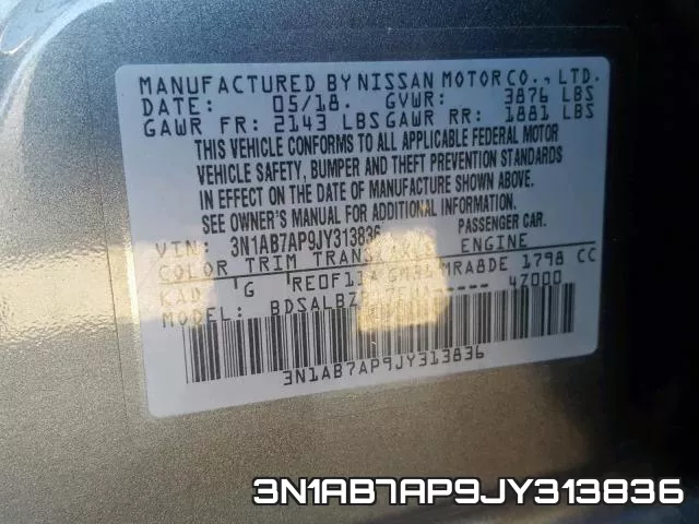 3N1AB7AP9JY313836 фото 2