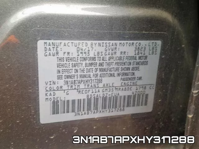 3N1AB7APXHY317288 фото 2