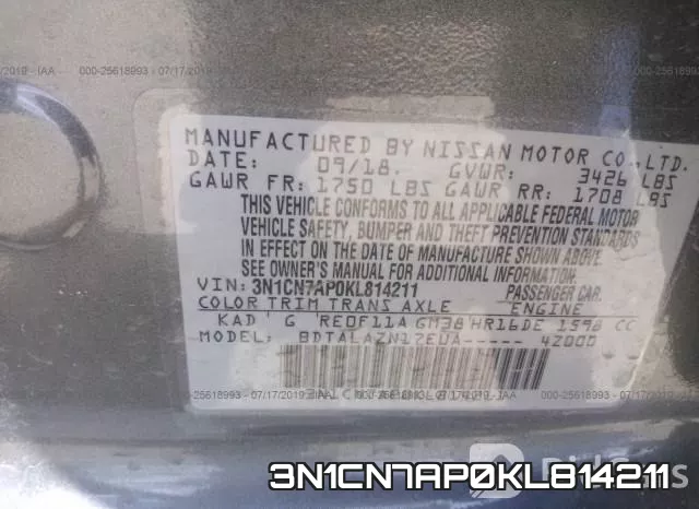 3N1CN7AP0KL814211 фото 10