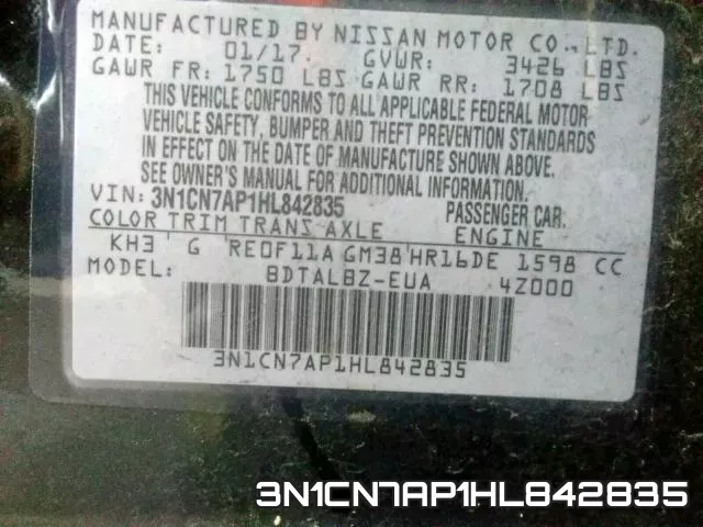 3N1CN7AP1HL842835 фото 2