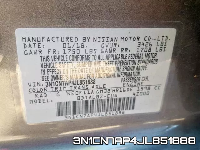 3N1CN7AP4JL851888 фото 2