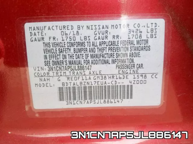 3N1CN7AP5JL886147 фото 2