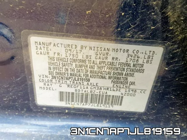 3N1CN7AP7JL819159 фото 2