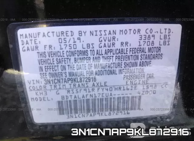 3N1CN7AP9KL872916 фото 10