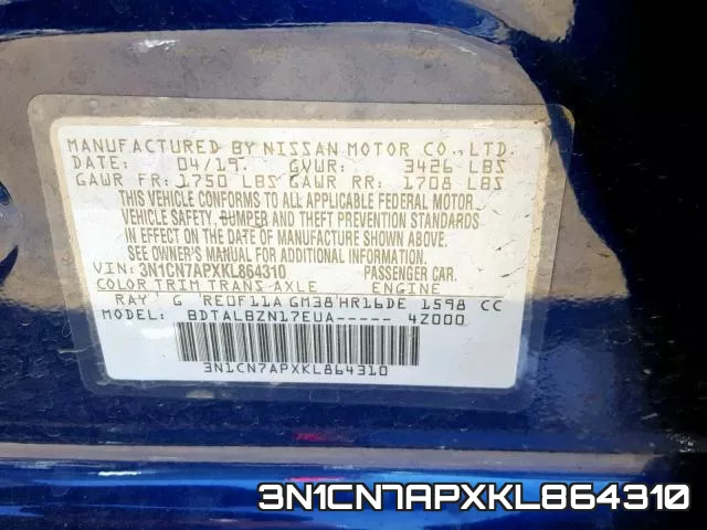 3N1CN7APXKL864310 фото 2