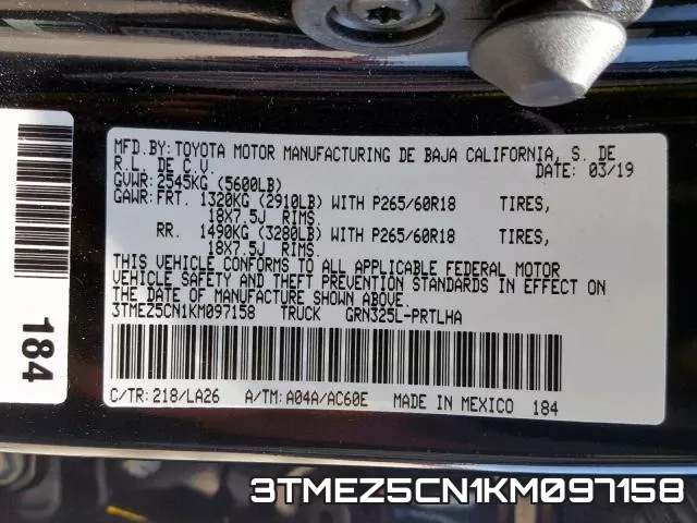 3TMEZ5CN1KM097158 фото 2