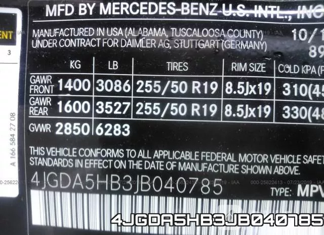 4JGDA5HB3JB040785 фото 10
