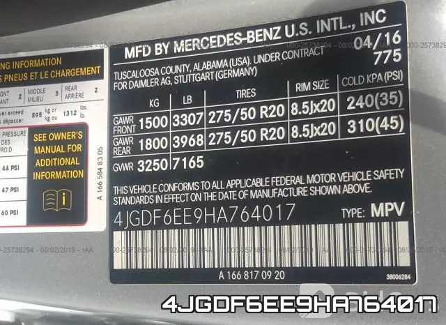 4JGDF6EE9HA764017 фото 10