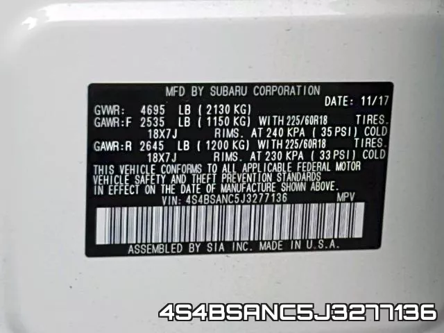 4S4BSANC5J3277136 фото 2
