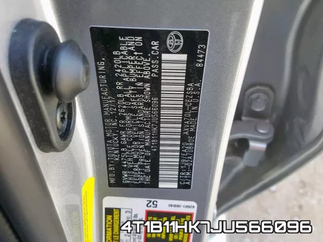 4T1B11HK7JU566096 фото 2