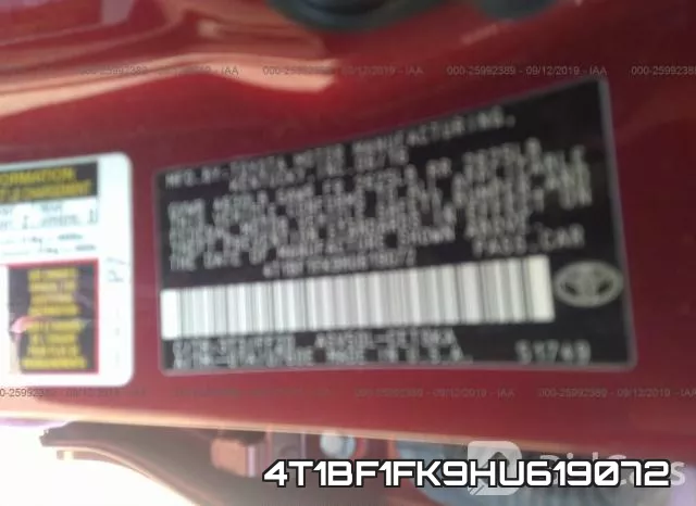 4T1BF1FK9HU619072 фото 10