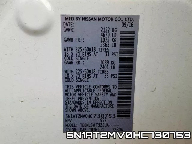 5N1AT2MV0HC730753 фото 2