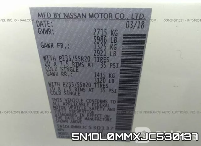 5N1DL0MMXJC530137 фото 10