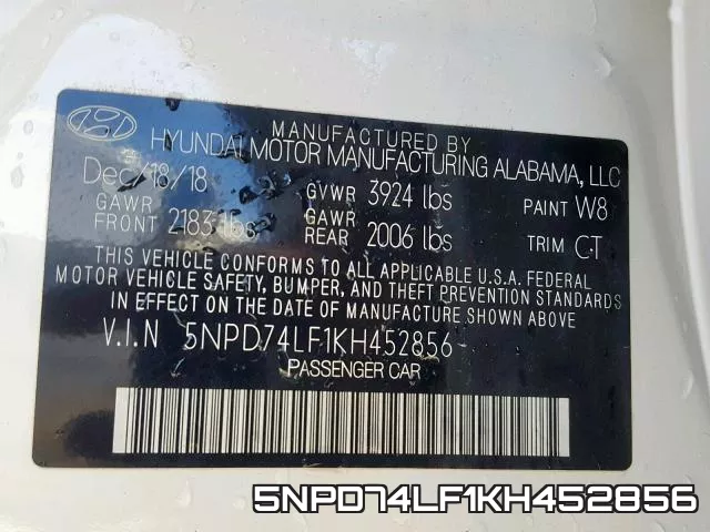 5NPD74LF1KH452856 фото 2