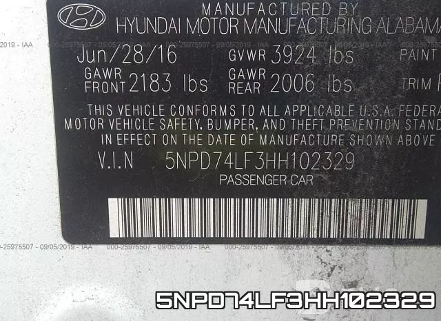 5NPD74LF3HH102329 фото 10