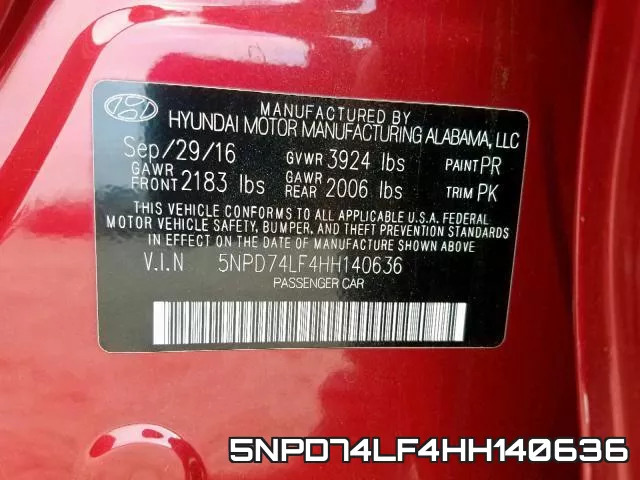 5NPD74LF4HH140636 фото 2