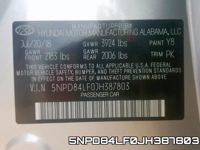 5NPD84LF0JH387803 фото 2